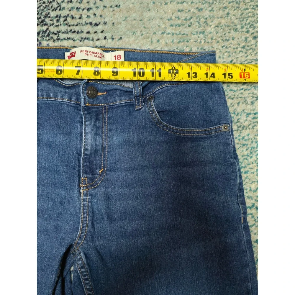 Levi's‎ 511 Slim Jeans Kids Size 18 Blue Excellent Adjustable Waist Performance